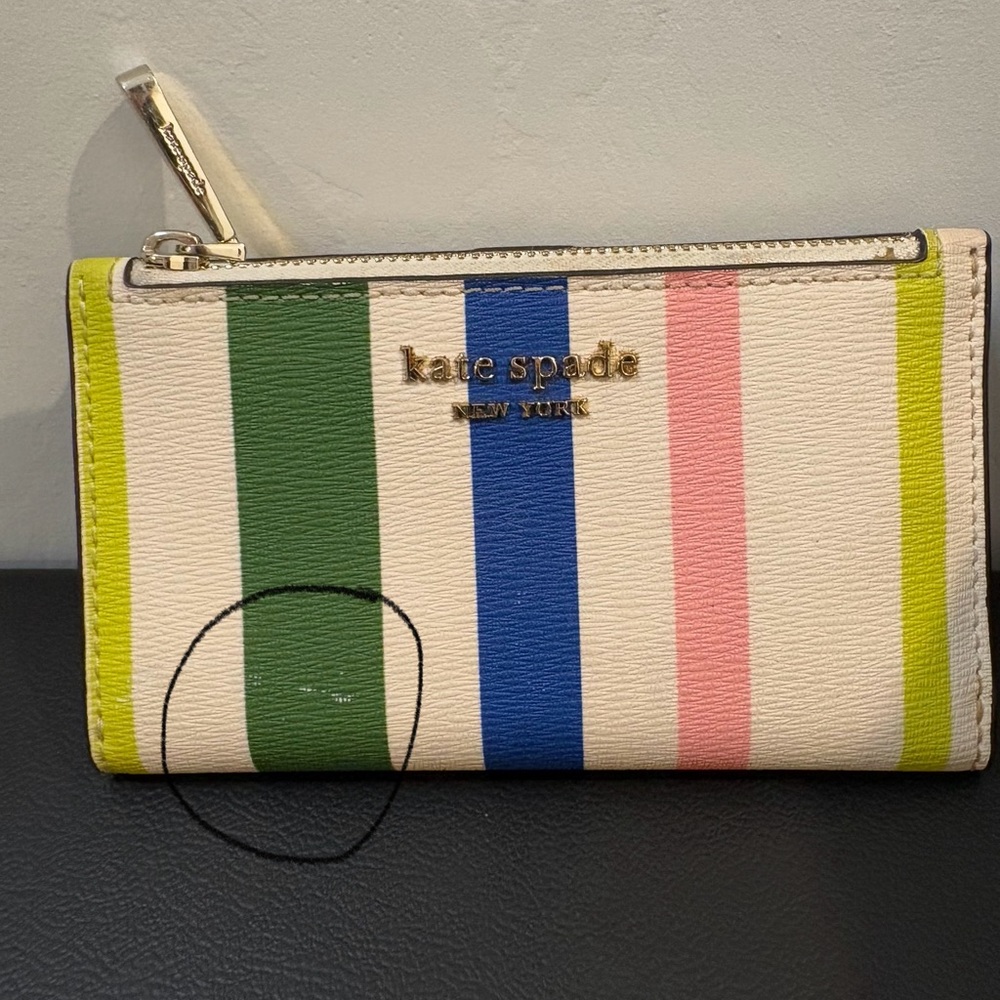 Kate Spade Green and Blue Striped Wallet - Picture 8 of 8